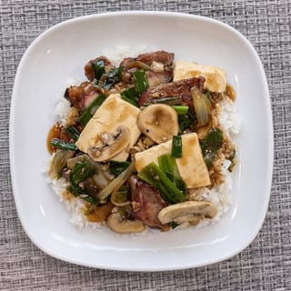 BBQ Pork with Tofu on Rice / 豆腐叉燒飯