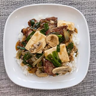 BBQ Pork with Tofu on Rice / 豆腐叉燒飯